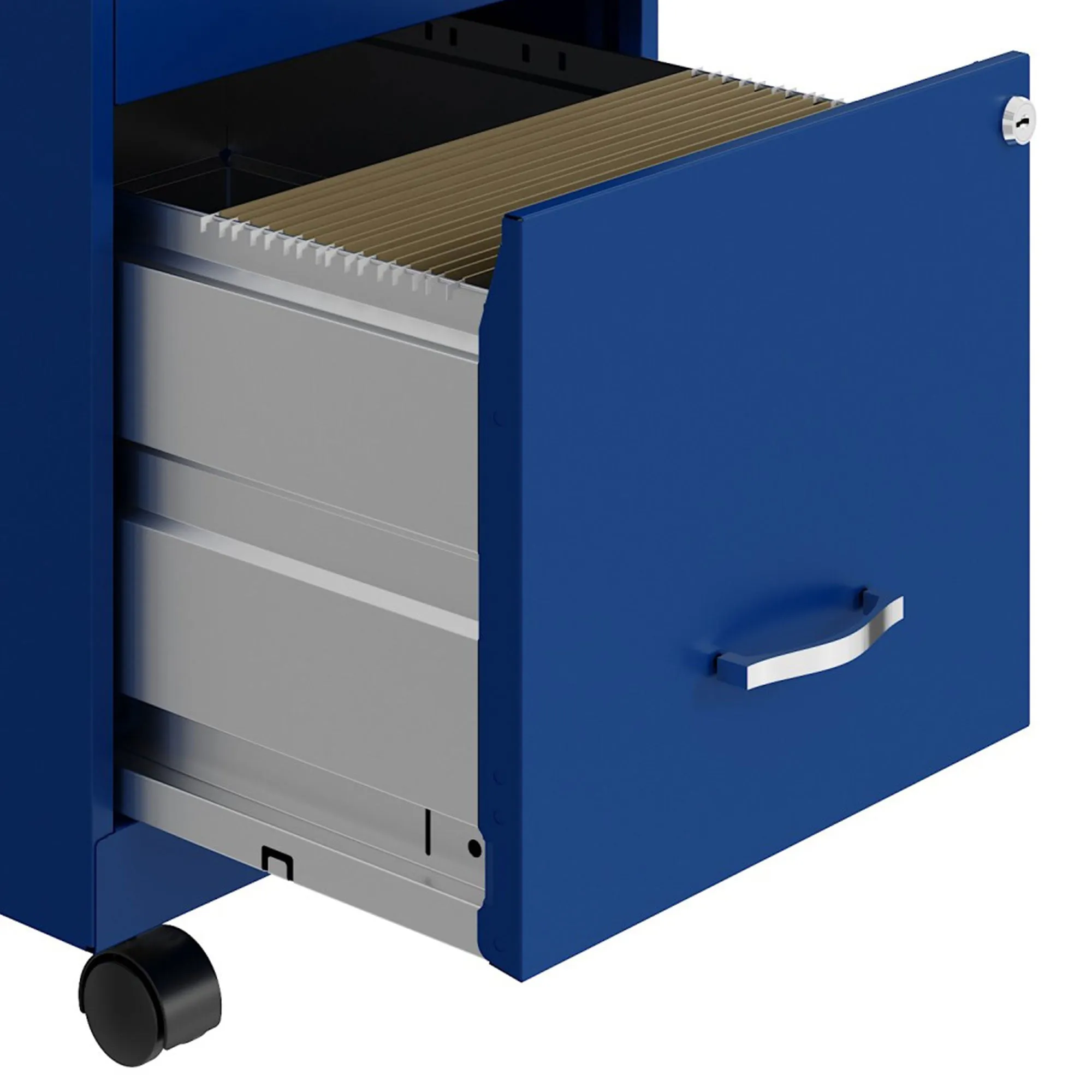 18 Inch Wide 2 Drawer Mobile Organizer Cabinet for Office, (Open Box)