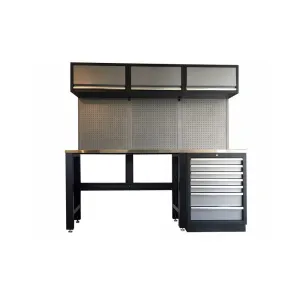 2M Hobby Workbench, Drawers, Pegboard and Overhead Cabinet Set / GT-HOBBY