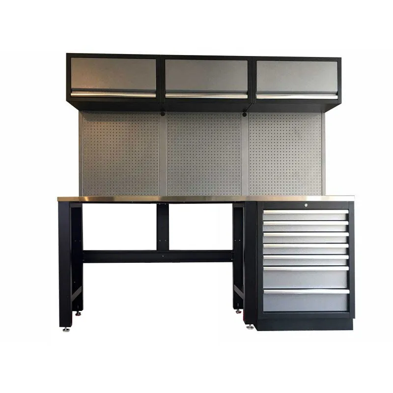 2M Hobby Workbench, Drawers, Pegboard and Overhead Cabinet Set / GT-HOBBY