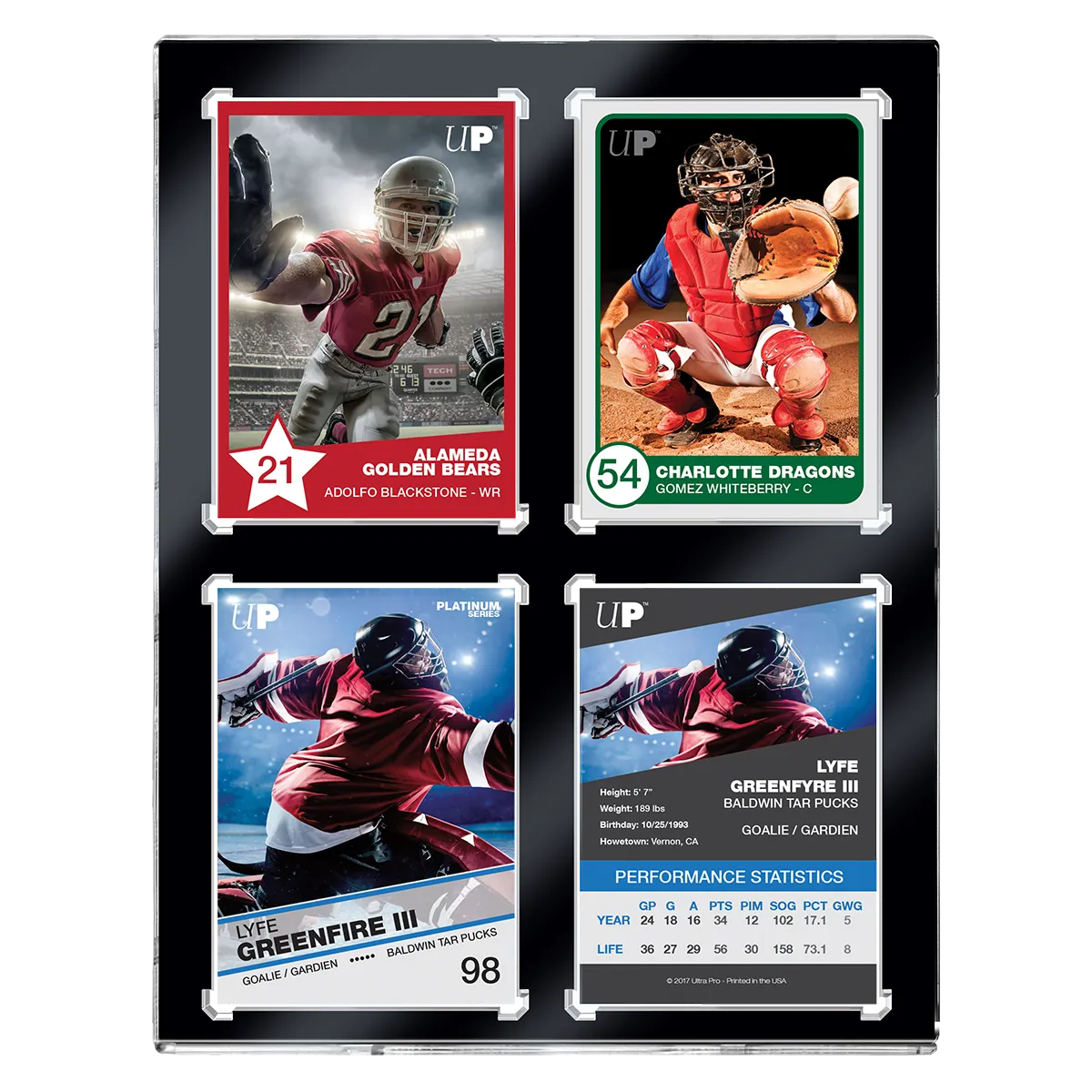 35PT 4-Card Black Border UV ONE-TOUCH Magnetic Holder