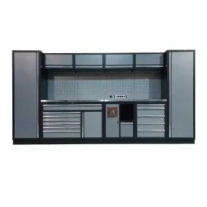 3.9M Workbench, Tool Drawers, Bin & 2 x Single Door Tall Cabinets Set / GT-COMBO12