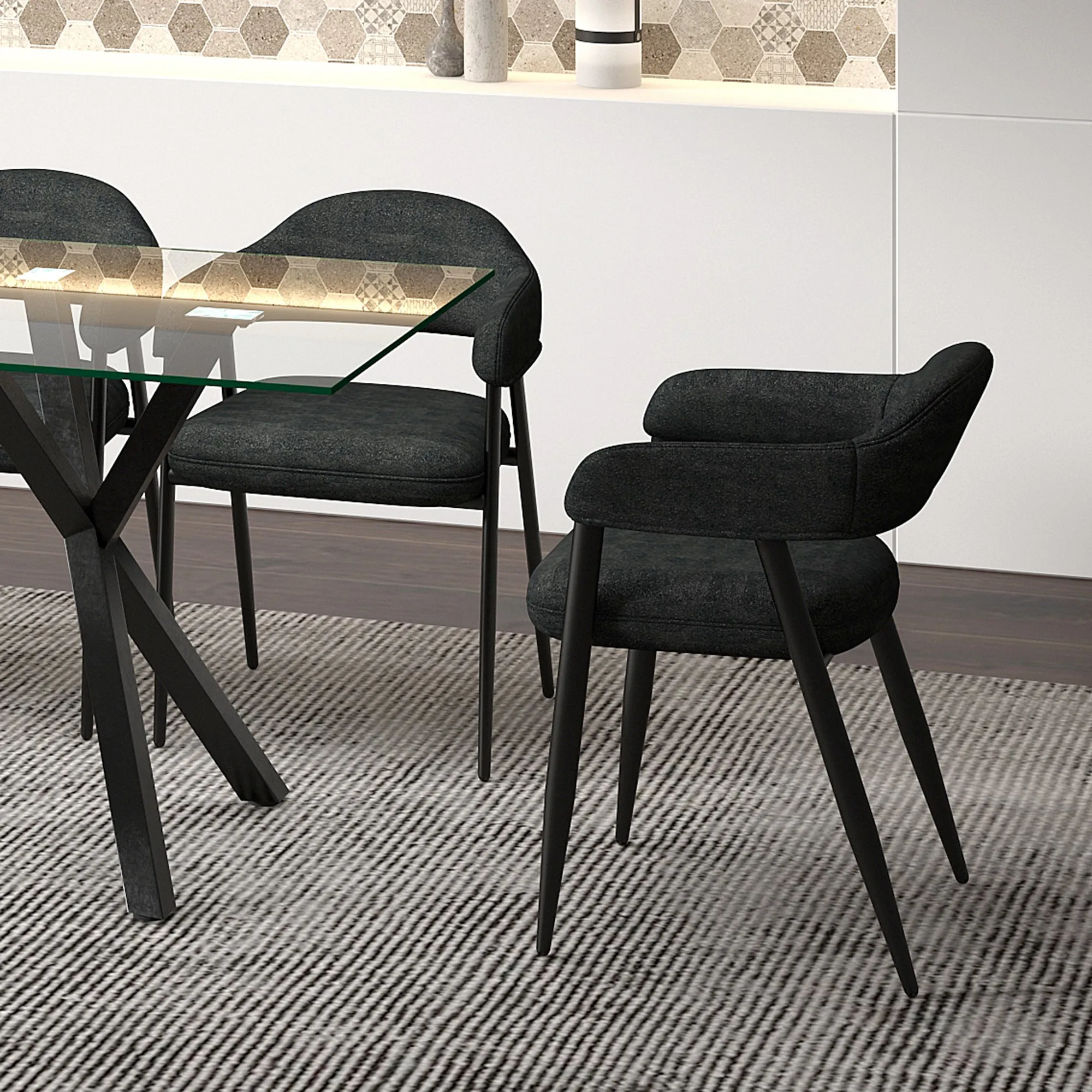 7 Piece Glass Dining Room Set Stark
