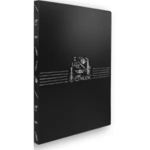 A4 Clear Display Folder (40 pockets) - I Love Music Black