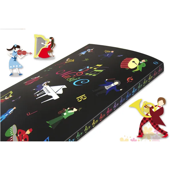 A4 Clear Display Music Folder (20 pockets) - Black with Colourful Musicians