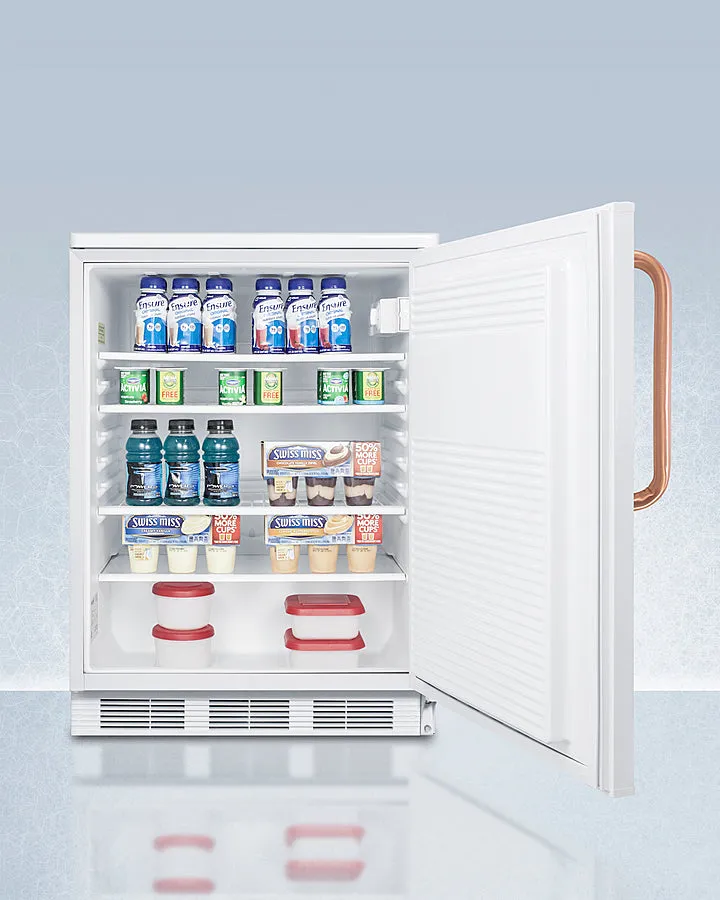 Accucold 24" Wide All-Refrigerator with Antimicrobial Pure Copper Handle - FF7LWTBC