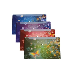 Atlas A4 Butterfly 20 Pocket Clear Book File Folder Green