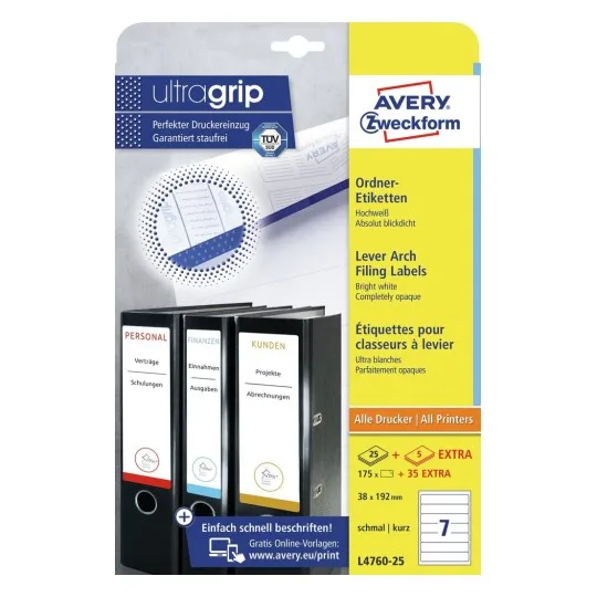 Avery Filing Labels 38 x 192 mm - (L4760-25)