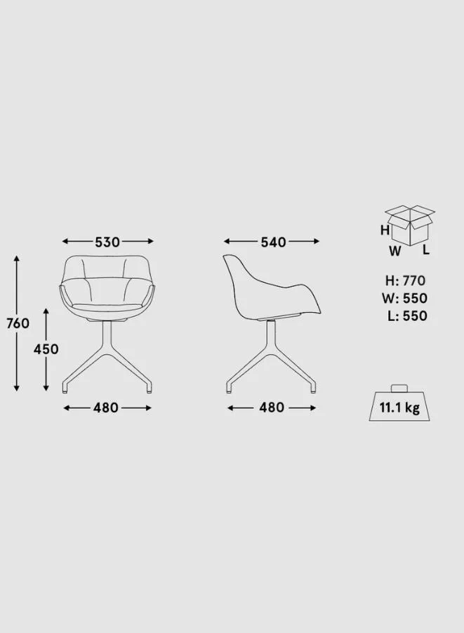 Baltic Soft Duo Chair with Polished Aluminum Base (Customizable)