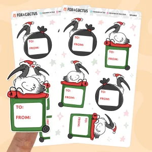 Bin Chicken Christmas Gift Labels (2 SHEETS INCLUDED)