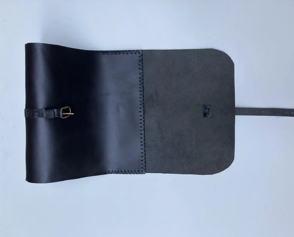 Black Leather 3-Ring Binder/3" Ring Binder Portfolio