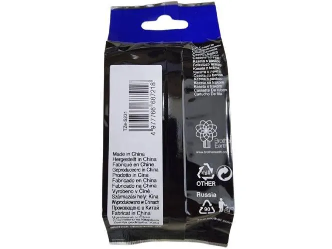 Brother P-touch 12mm TZ-S231 Strong Adhesive Tape, Black on White