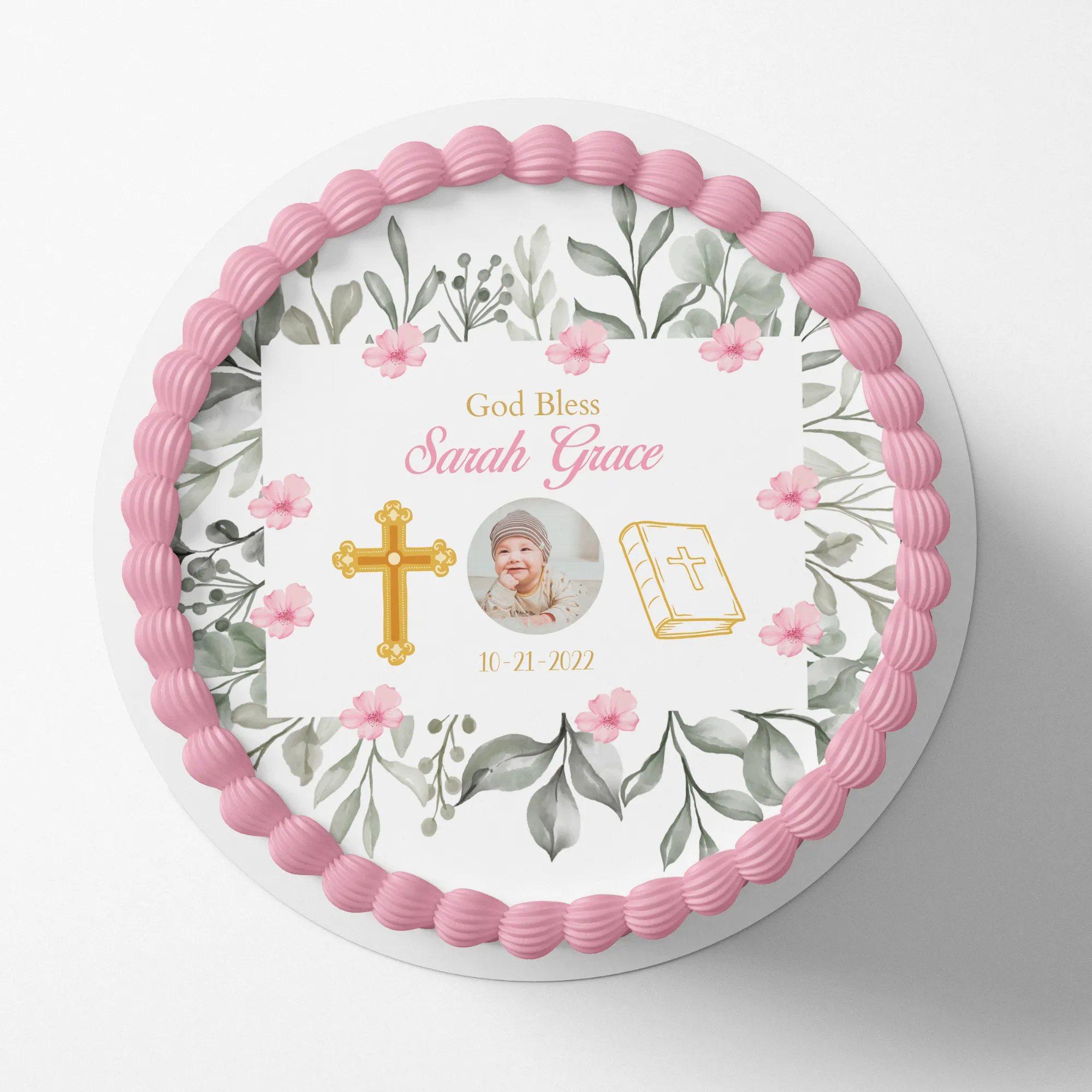 CHRISTENING / BAPTISM  Cake topper edible image customizable
