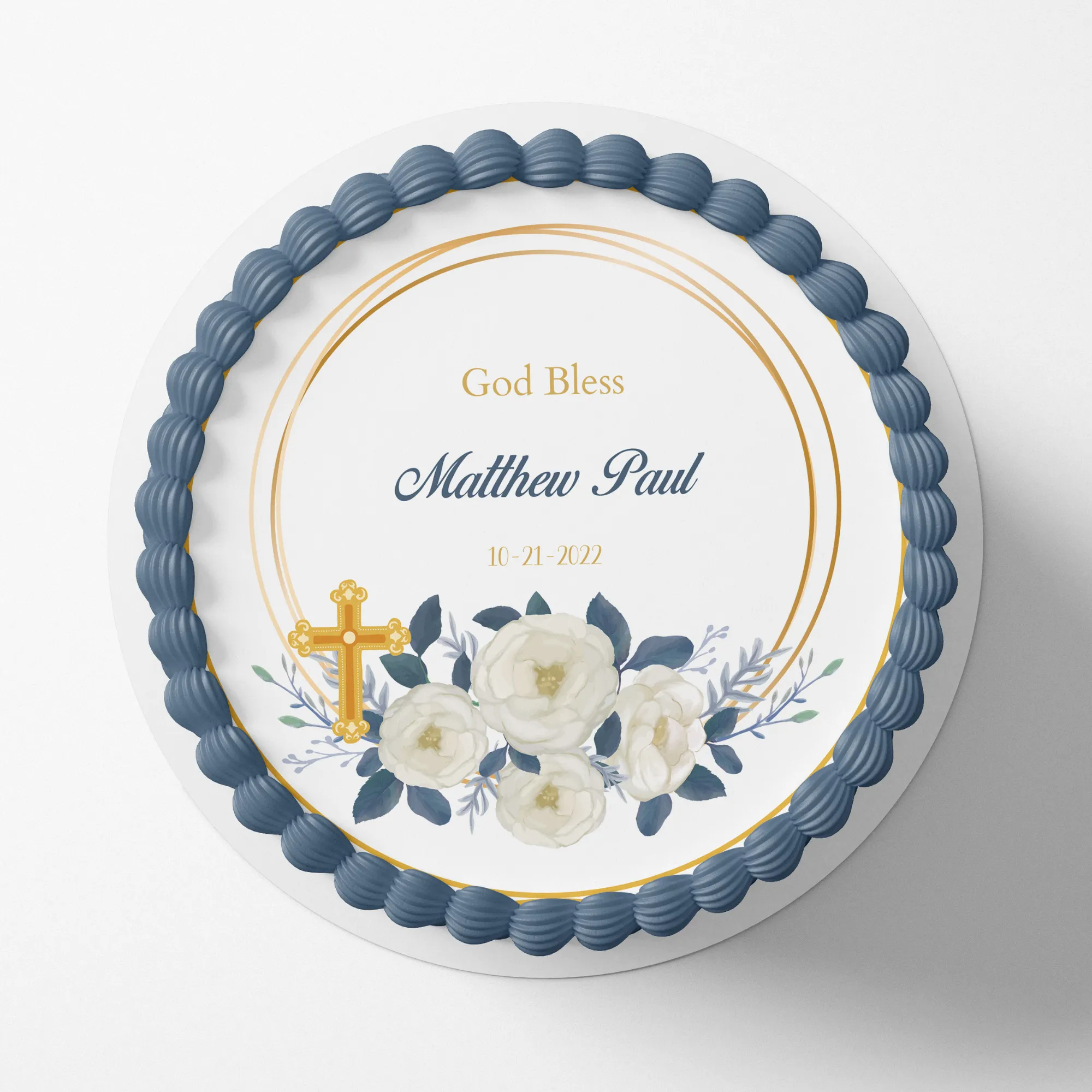 CHRISTENING / BAPTISM  Cake topper edible image customizable