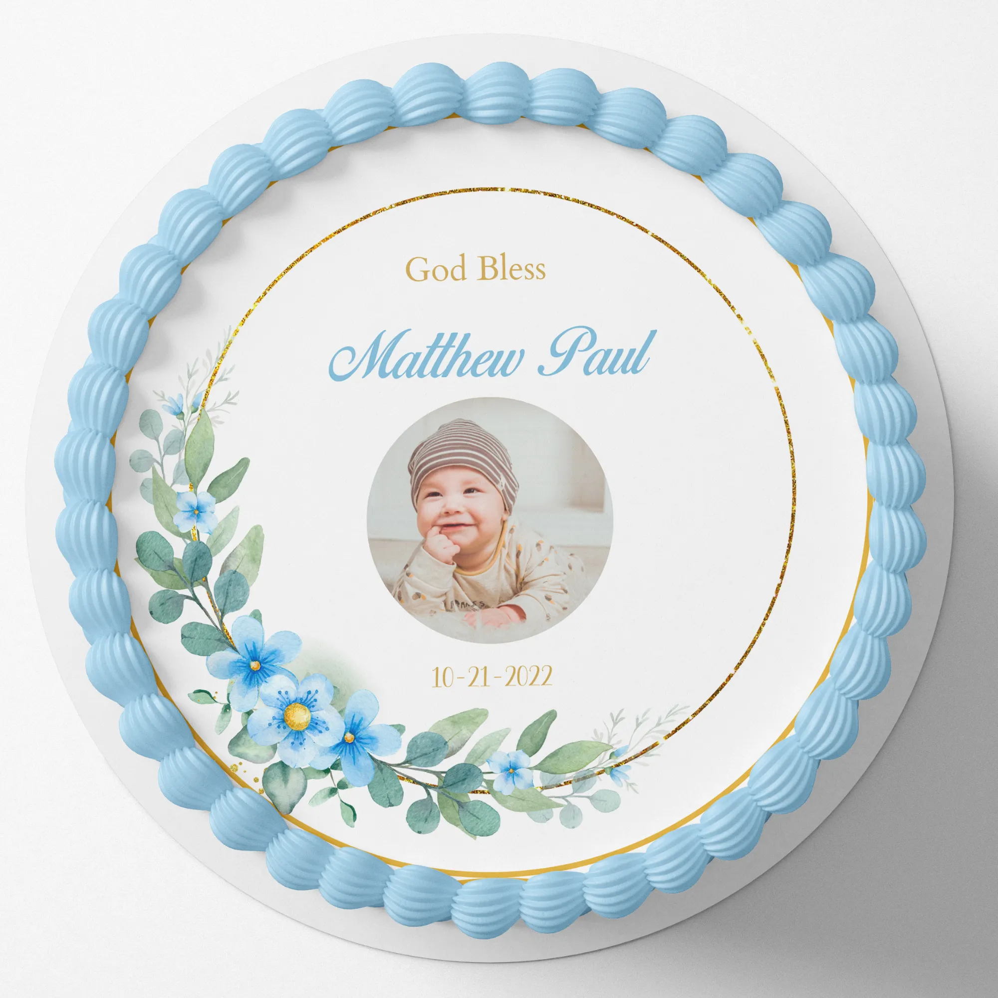 CHRISTENING / BAPTISM  Cake topper edible image customizable