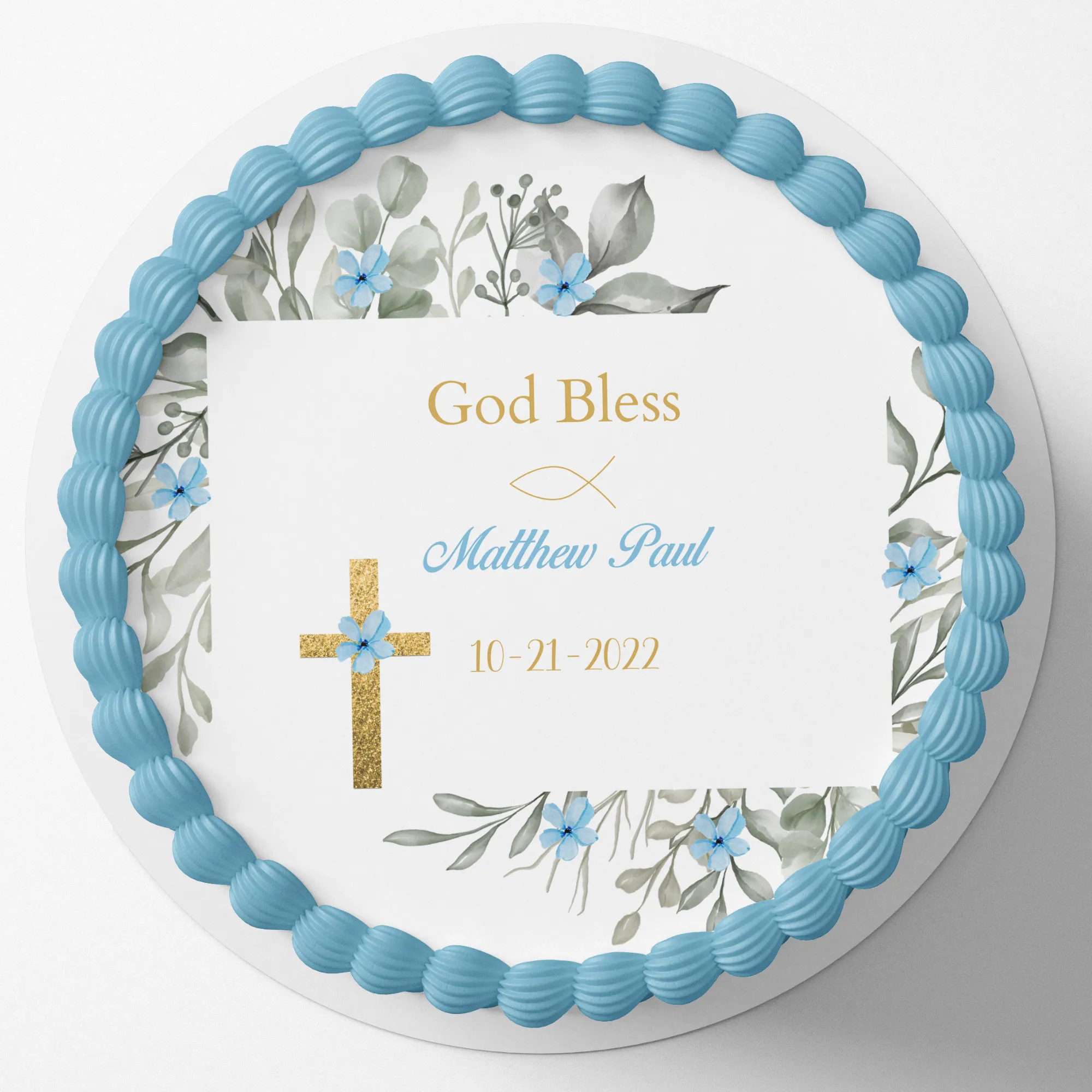 CHRISTENING / BAPTISM  Cake topper edible image customizable