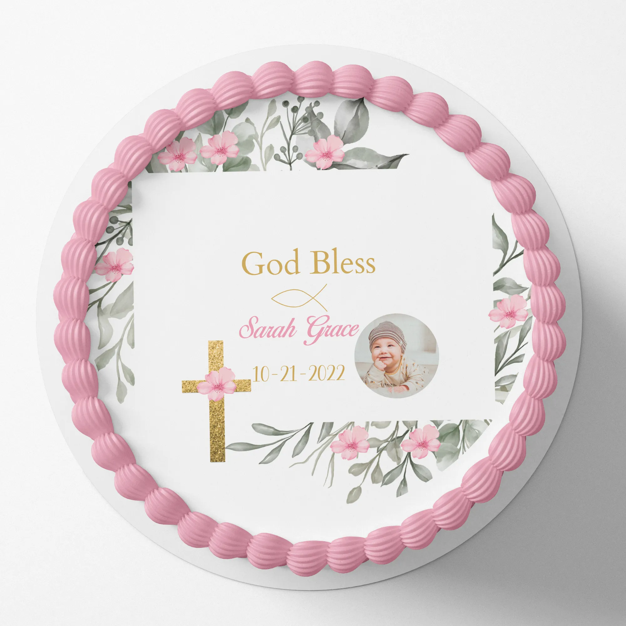 CHRISTENING / BAPTISM  Cake topper edible image customizable