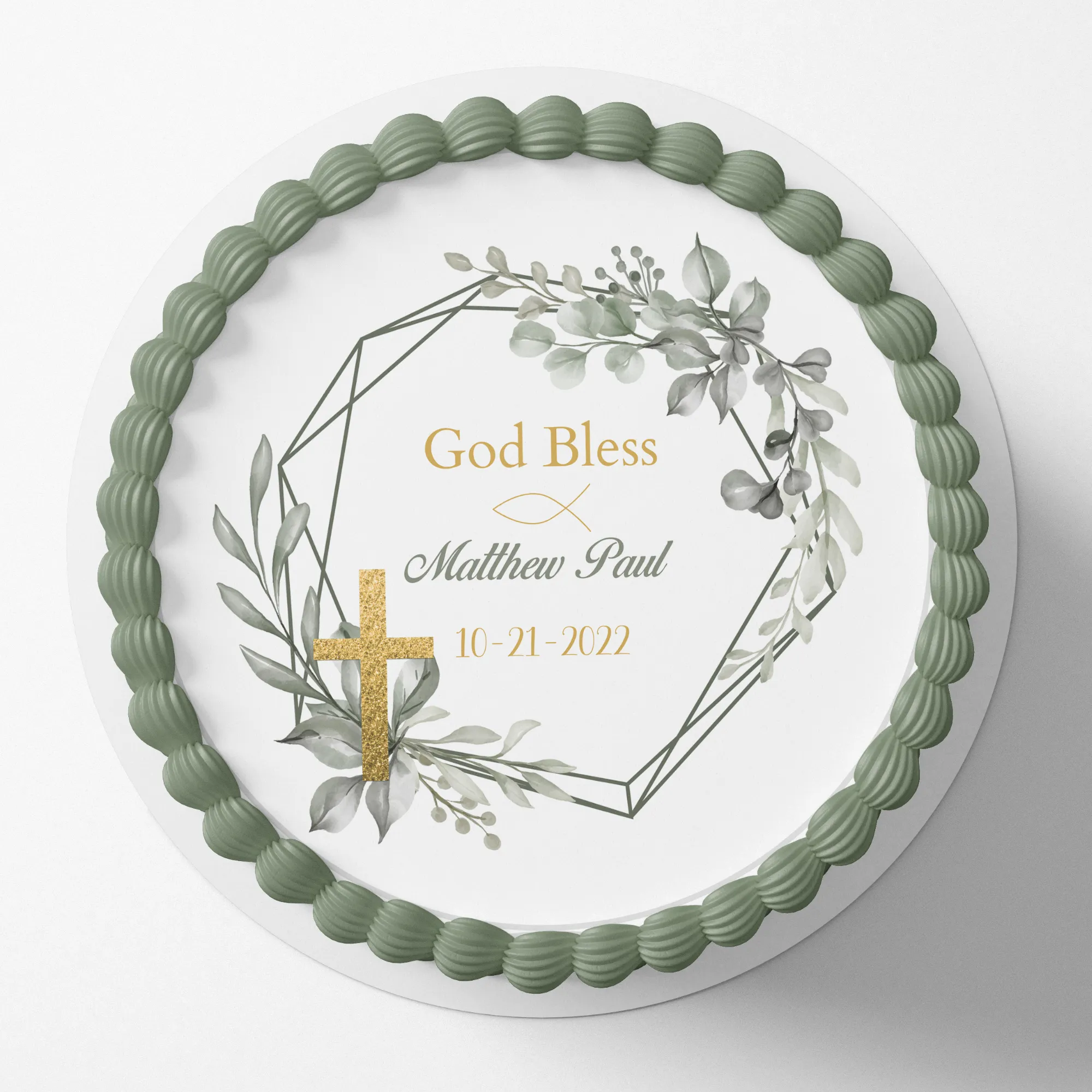 CHRISTENING / BAPTISM  Cake topper edible image customizable