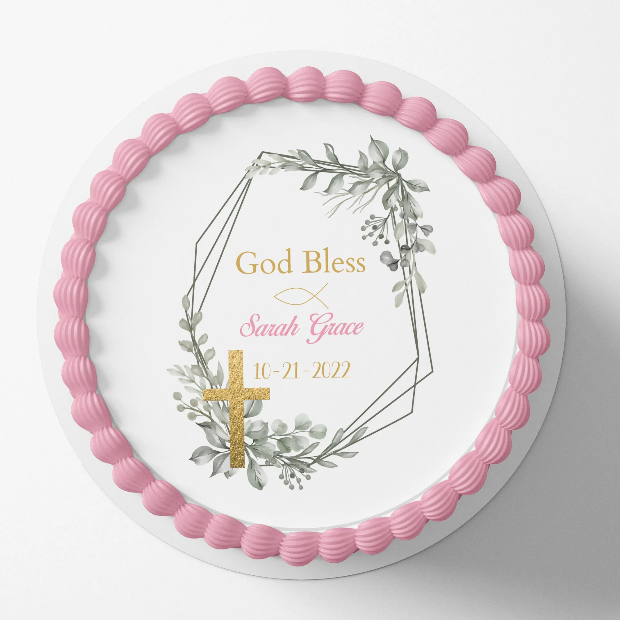 CHRISTENING / BAPTISM  Cake topper edible image customizable