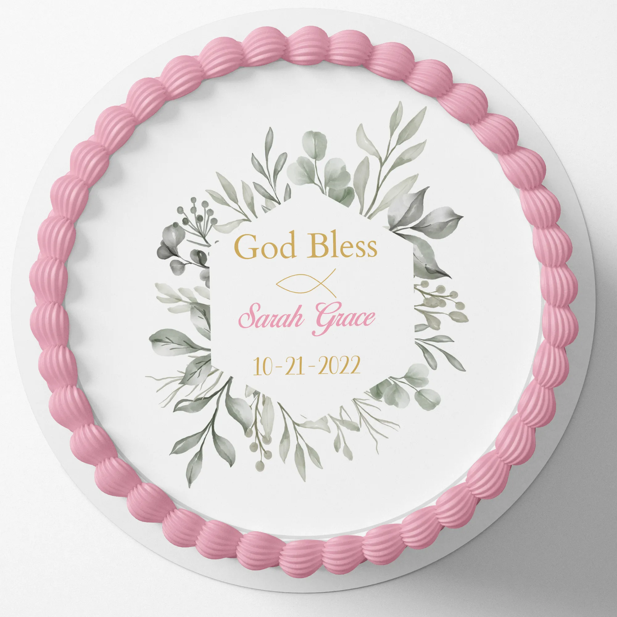 CHRISTENING / BAPTISM  Cake topper edible image customizable