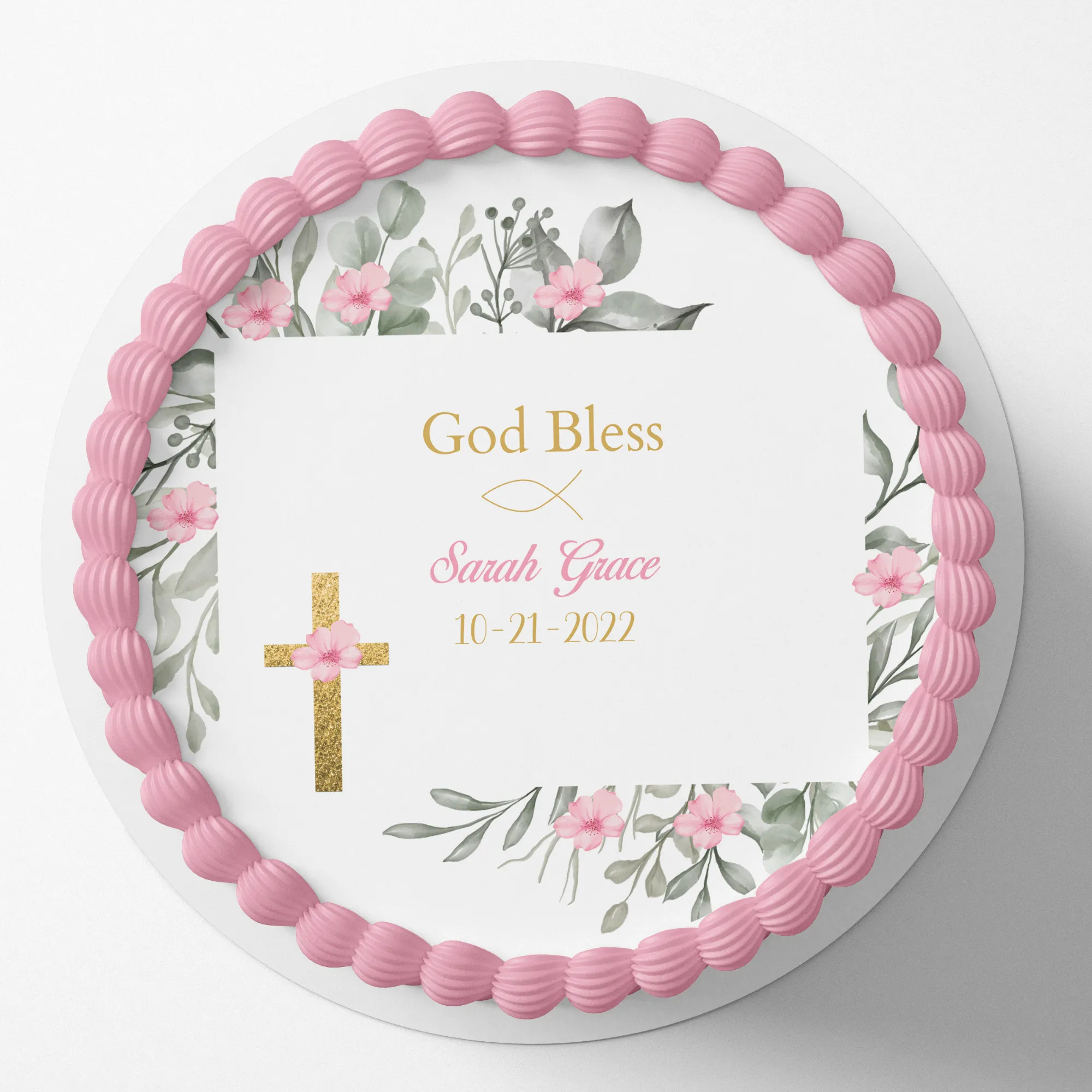 CHRISTENING / BAPTISM  Cake topper edible image customizable