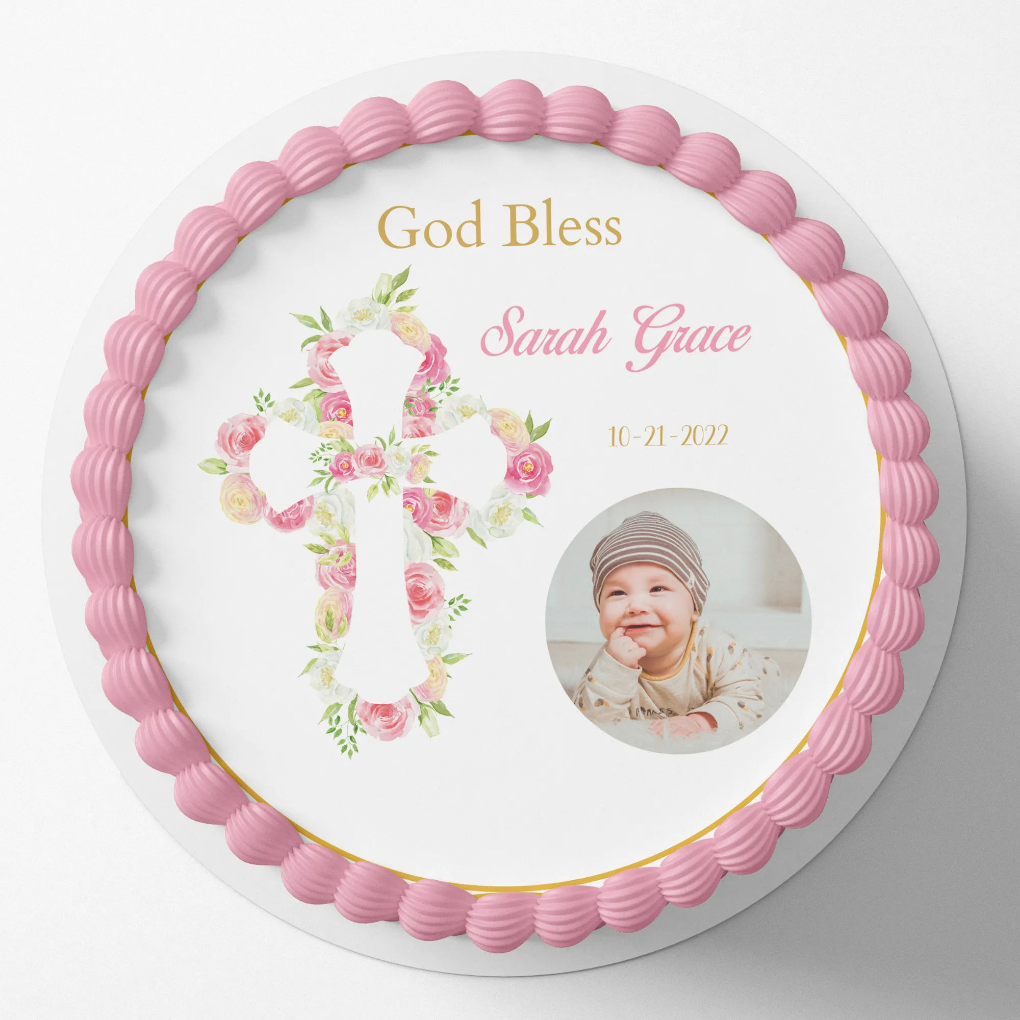 CHRISTENING / BAPTISM  Cake topper edible image customizable