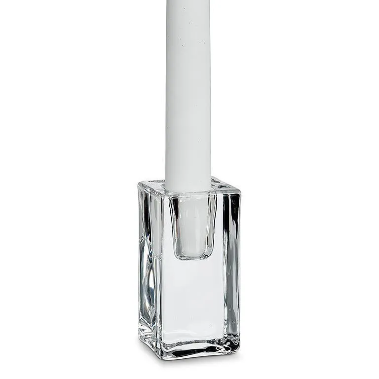 Classic Tall Square Glass Candle Holder