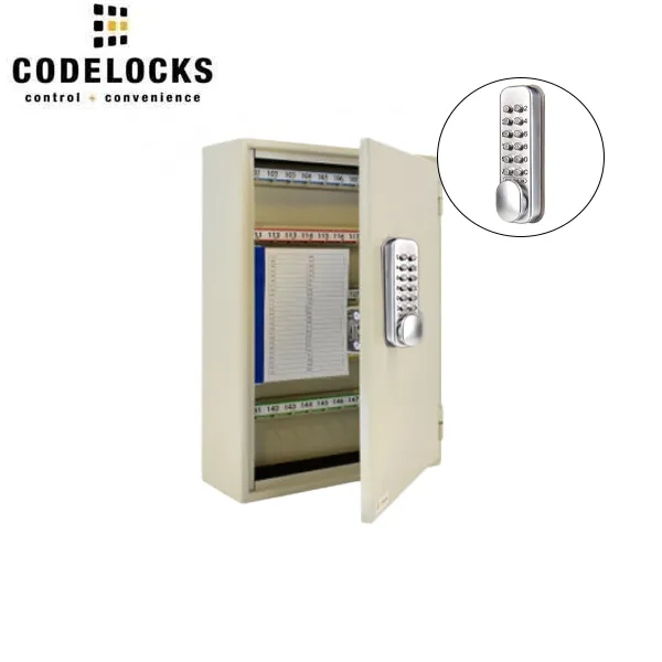 CodeLocks - Key Secure Extra Security Key Cabinet w/ CL160 - Mechanical Lock - Tubular Mortise Latch - Hold Back Feature - QuickCode - Optional Size