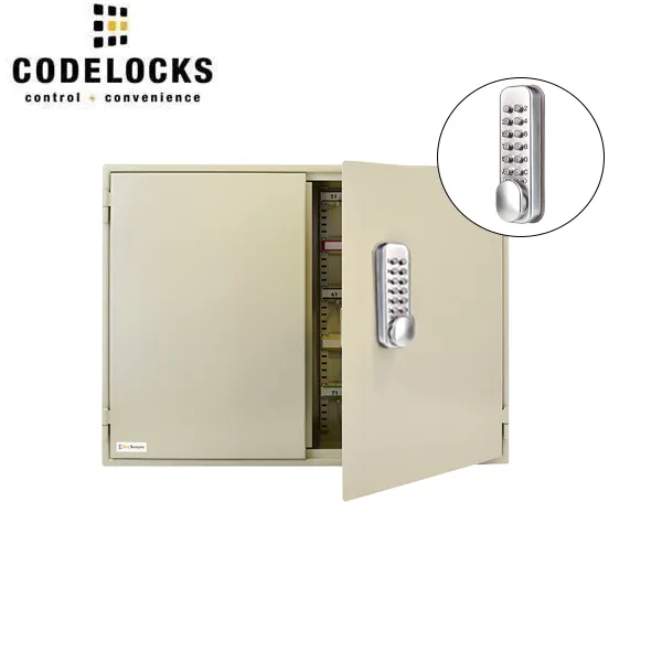 CodeLocks - Key Secure Extra Security Key Cabinet w/ CL160 - Mechanical Lock - Tubular Mortise Latch - Hold Back Feature - QuickCode - Optional Size