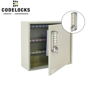 CodeLocks - Key Secure Hook Key Cabinet w/ CL2255 - Portable - Medium Duty - Electronic Lock - Tubular Mortise Latch - Key Override - Optional Lock Prep - 50 Keys