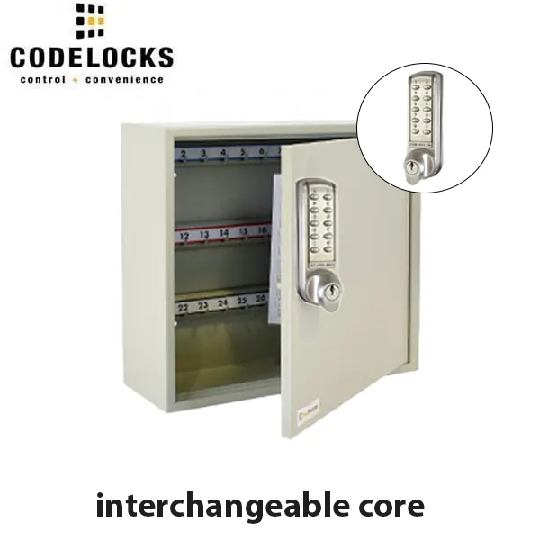 CodeLocks - Key Secure Hook Padlock Cabinet w/ CL2255 - Medium Duty - Electronic Lock - Tubular Mortise Latch - Key Override - Optional Lock Prep - Optional Storage
