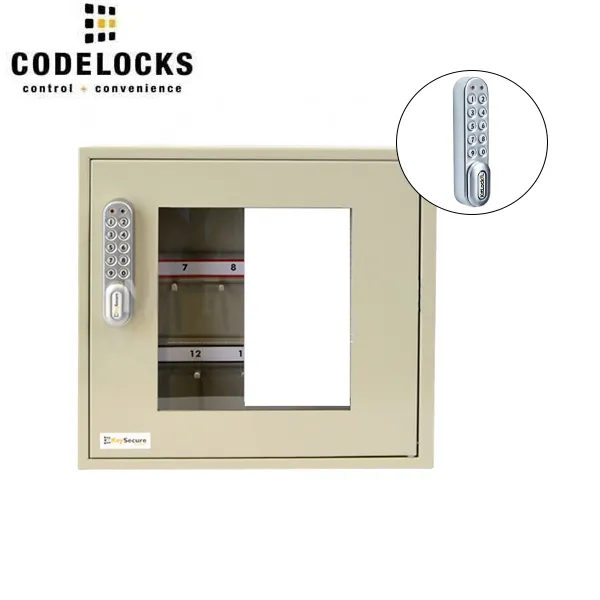CodeLocks - Key Secure View Padlock Cabinet w/ KL1000 - Portable - Keyless Access - Private & Public Function - Master & User - Optional Cabinet Size