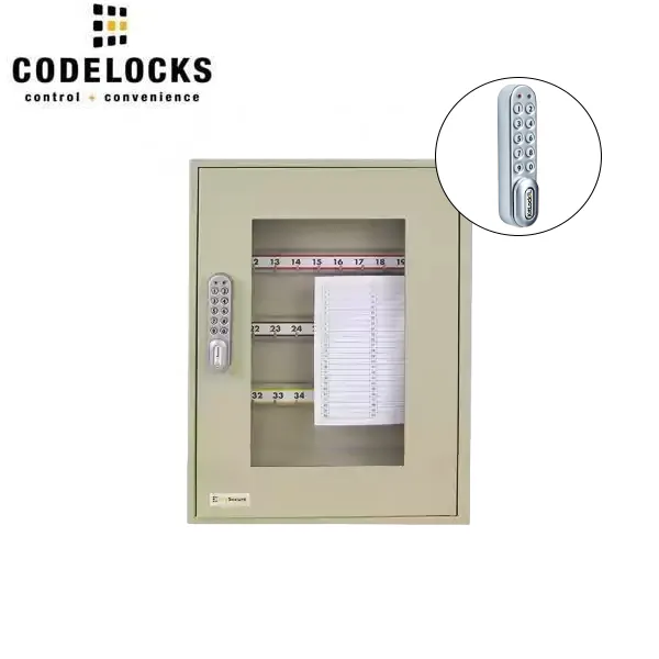 CodeLocks - Key Secure View Padlock Cabinet w/ KL1000 - Portable - Keyless Access - Private & Public Function - Master & User - Optional Cabinet Size