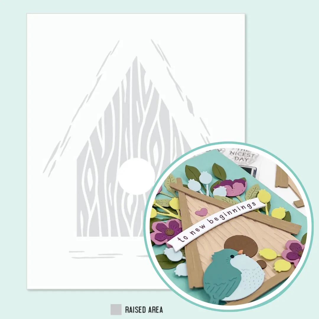 CONCORD & 9 th :  Birdhouse Blossoms | Embossing Folder