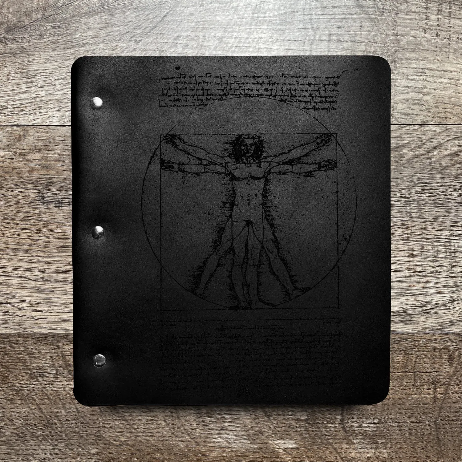 Da Vinci - Vitruvian - Pre-Engraved - Refillable Leather Binders