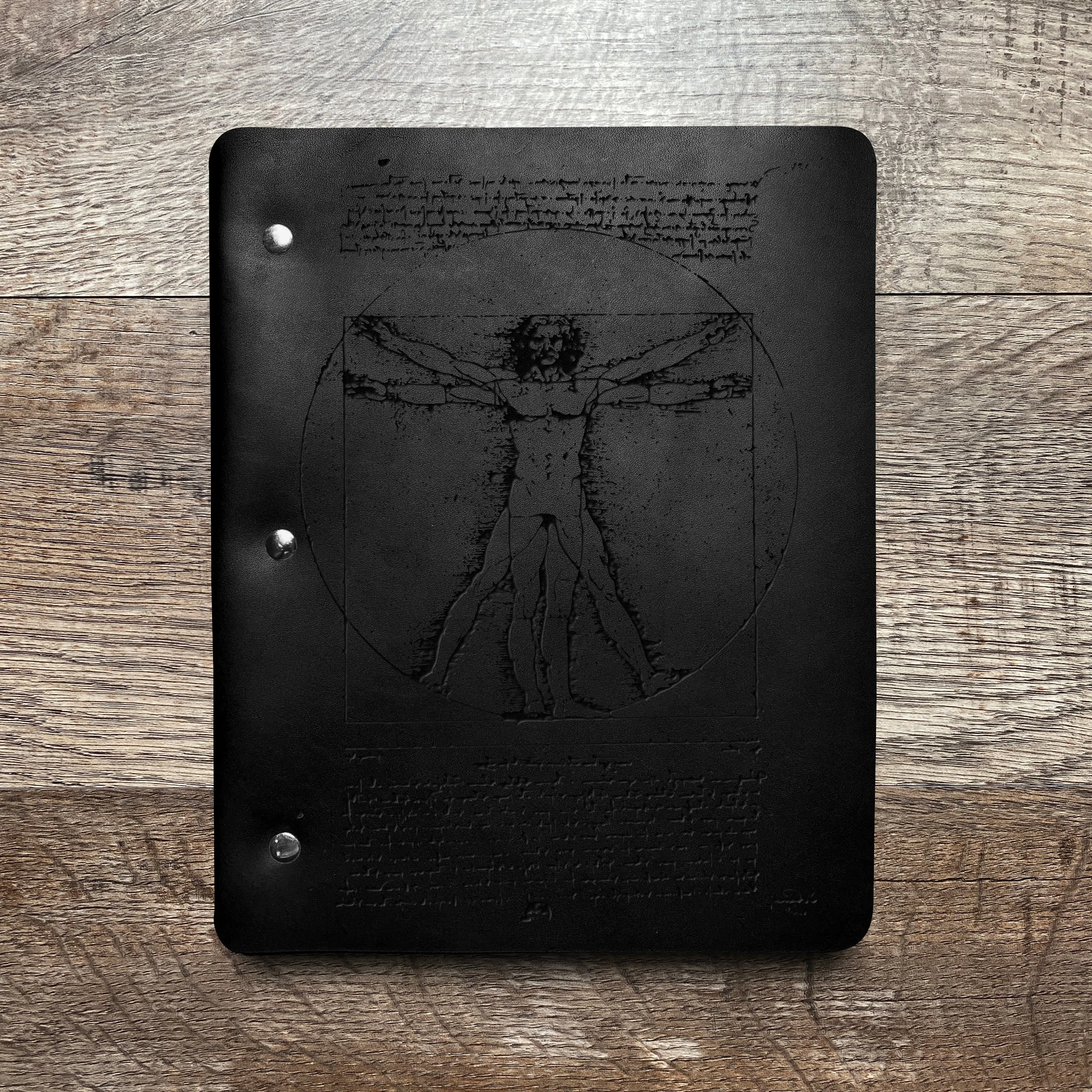 Da Vinci - Vitruvian - Pre-Engraved - Refillable Leather Binders