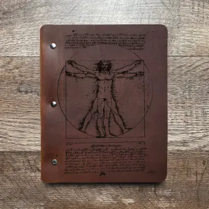 Da Vinci - Vitruvian - Pre-Engraved - Refillable Leather Binders