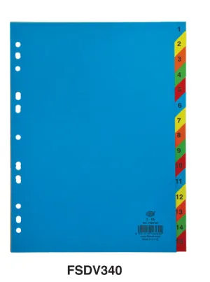 Divider Paper (1-15) A4 Colour with number