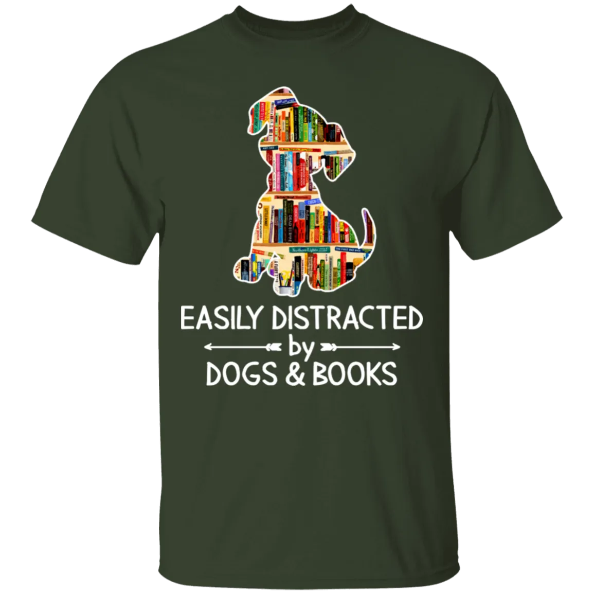 Easily distracted by dogs and books shirt