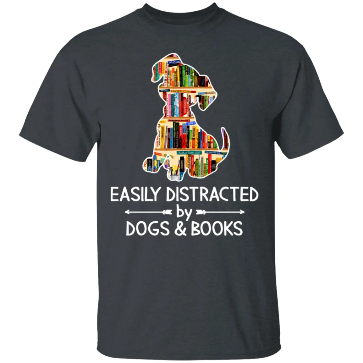 Easily distracted by dogs and books shirt
