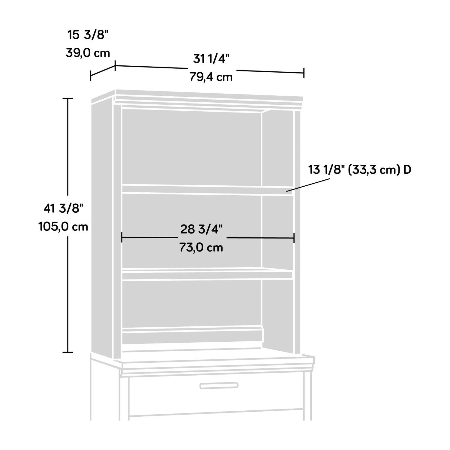 Elvas Office Credenza - Prime Oak
