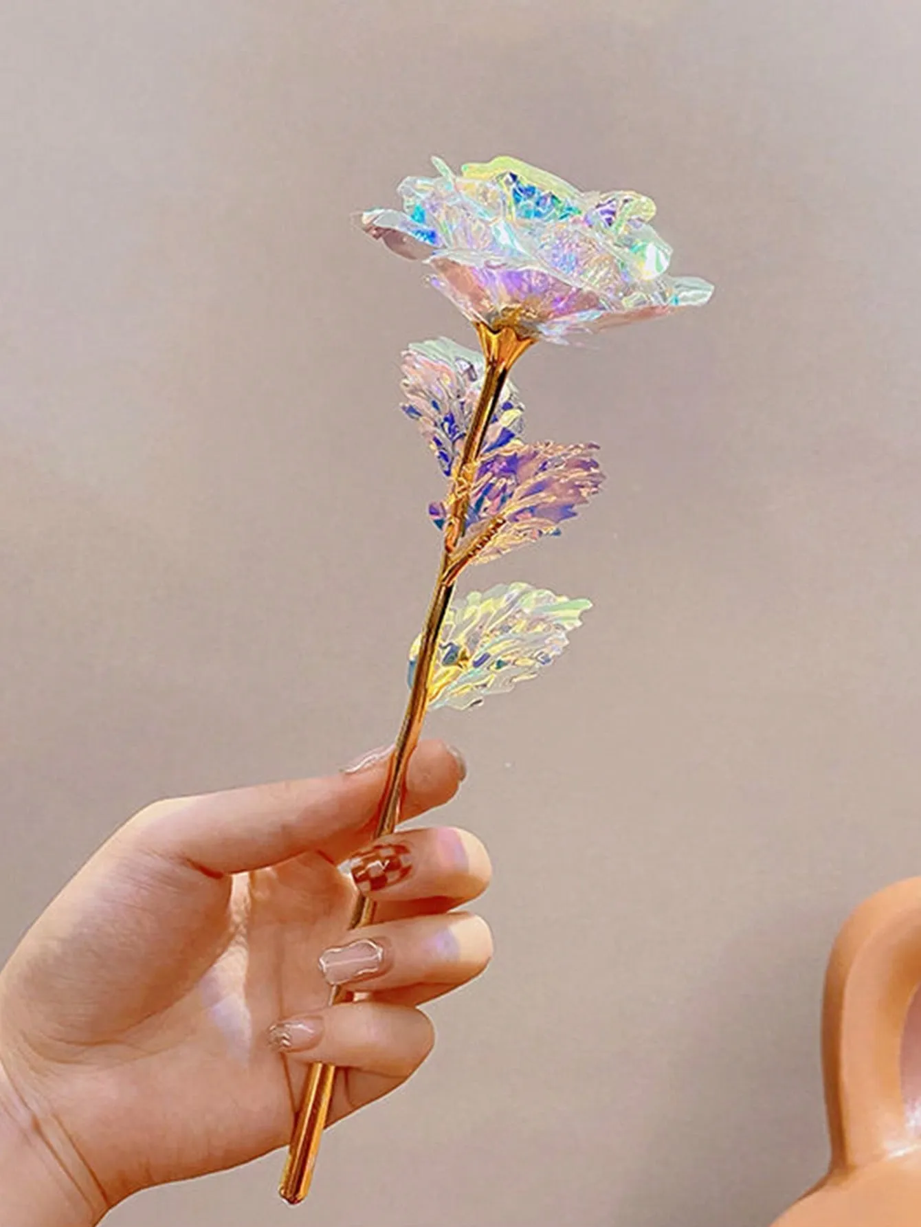 Faux anemone flower|Holographic Faux Flower