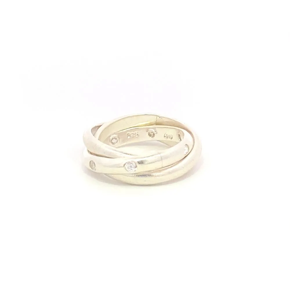 Felicity Stacked 925 Sterling Silver Wedding Ring