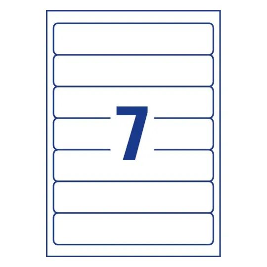 Filing Labels38 x 192 mm, Inkjet, Colour Laser, B/W Laser, Copier, for small binders, short