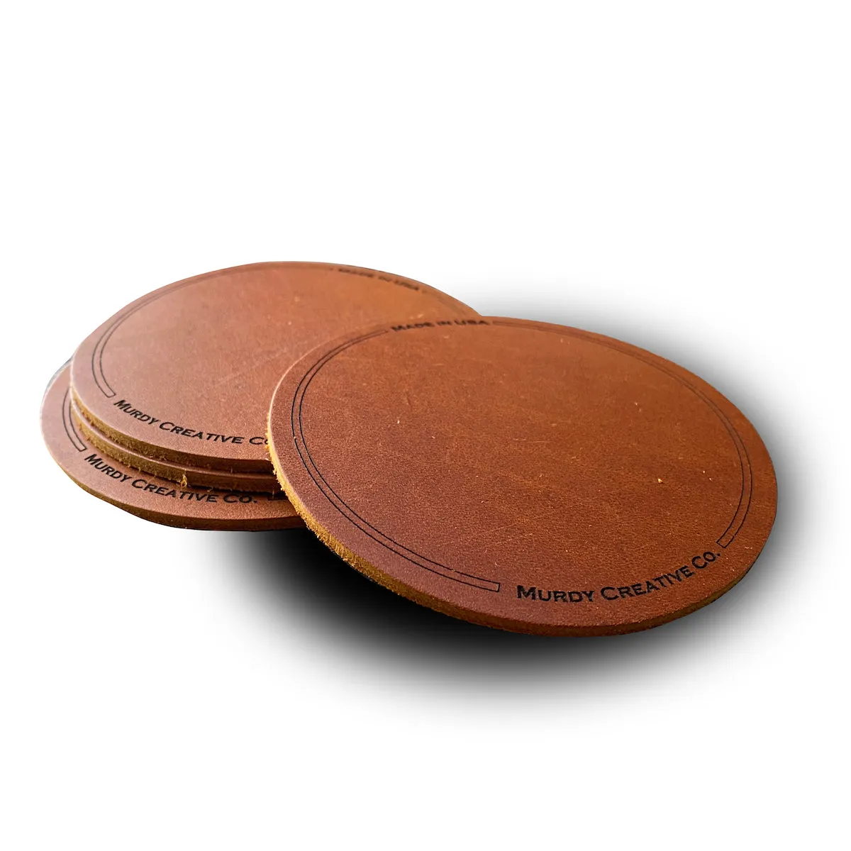 Great Seal Leather 4 Coaster Set