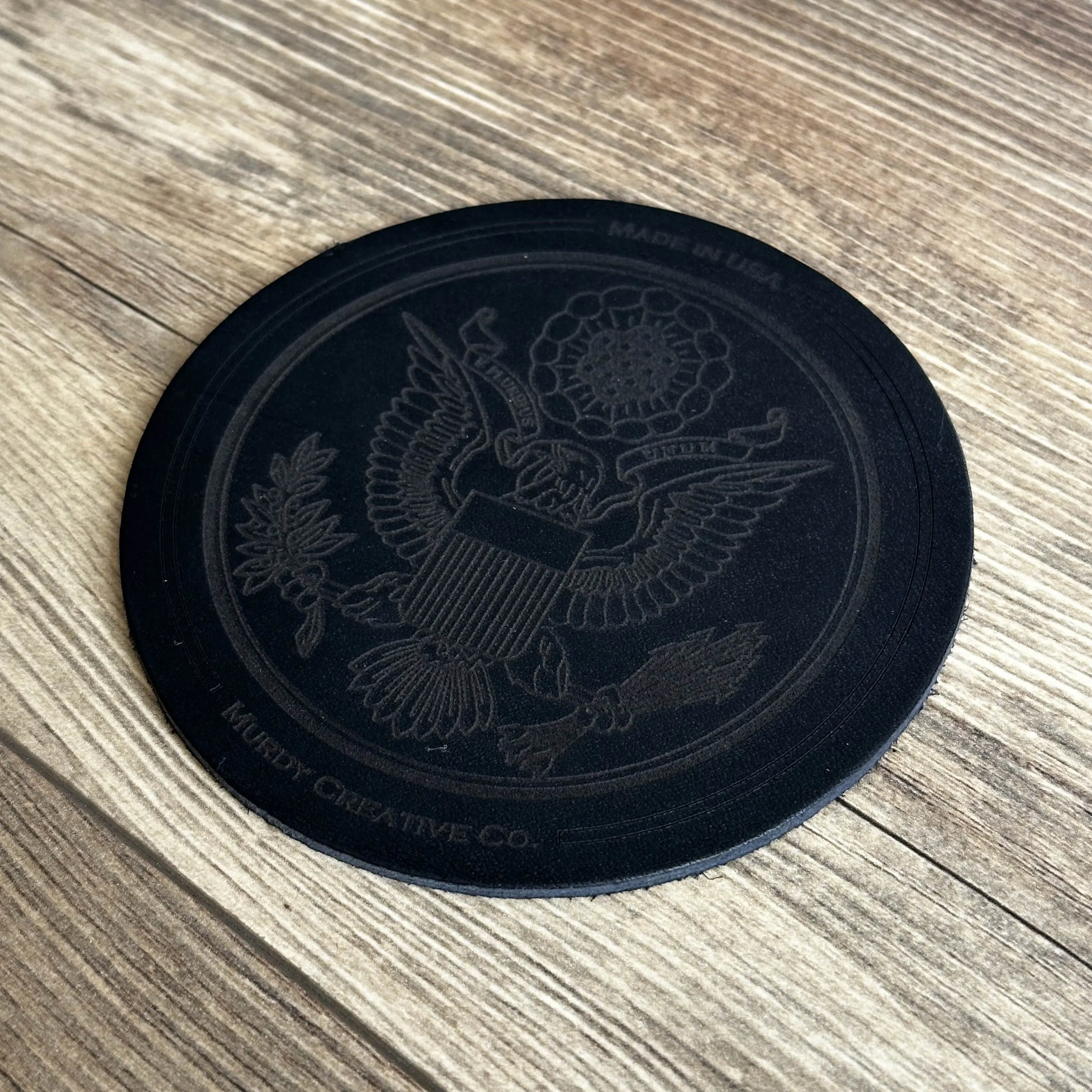 Great Seal Leather 4 Coaster Set