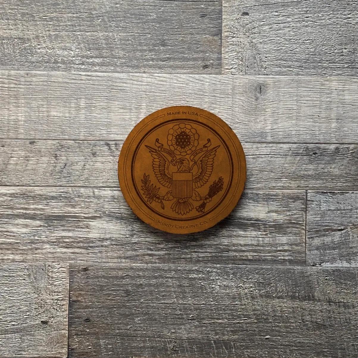 Great Seal Leather 4 Coaster Set