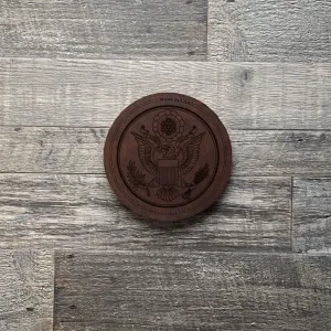 Great Seal Leather 4 Coaster Set