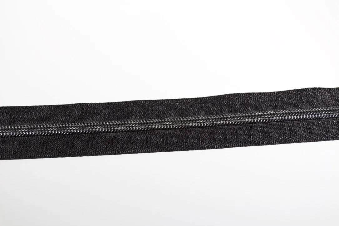 Gun Metal #5 Zipper tape | 2 yards | Various colors