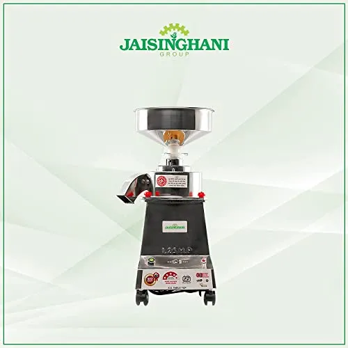 Jaisinghani Group Fully Automatic Domestic Flour Mill Atta Chakki for Domestic use Ghar Ghanti Flour Mill for Masala, Grains Grinder & Pulses (1.25 HP Square Atta Chakki)