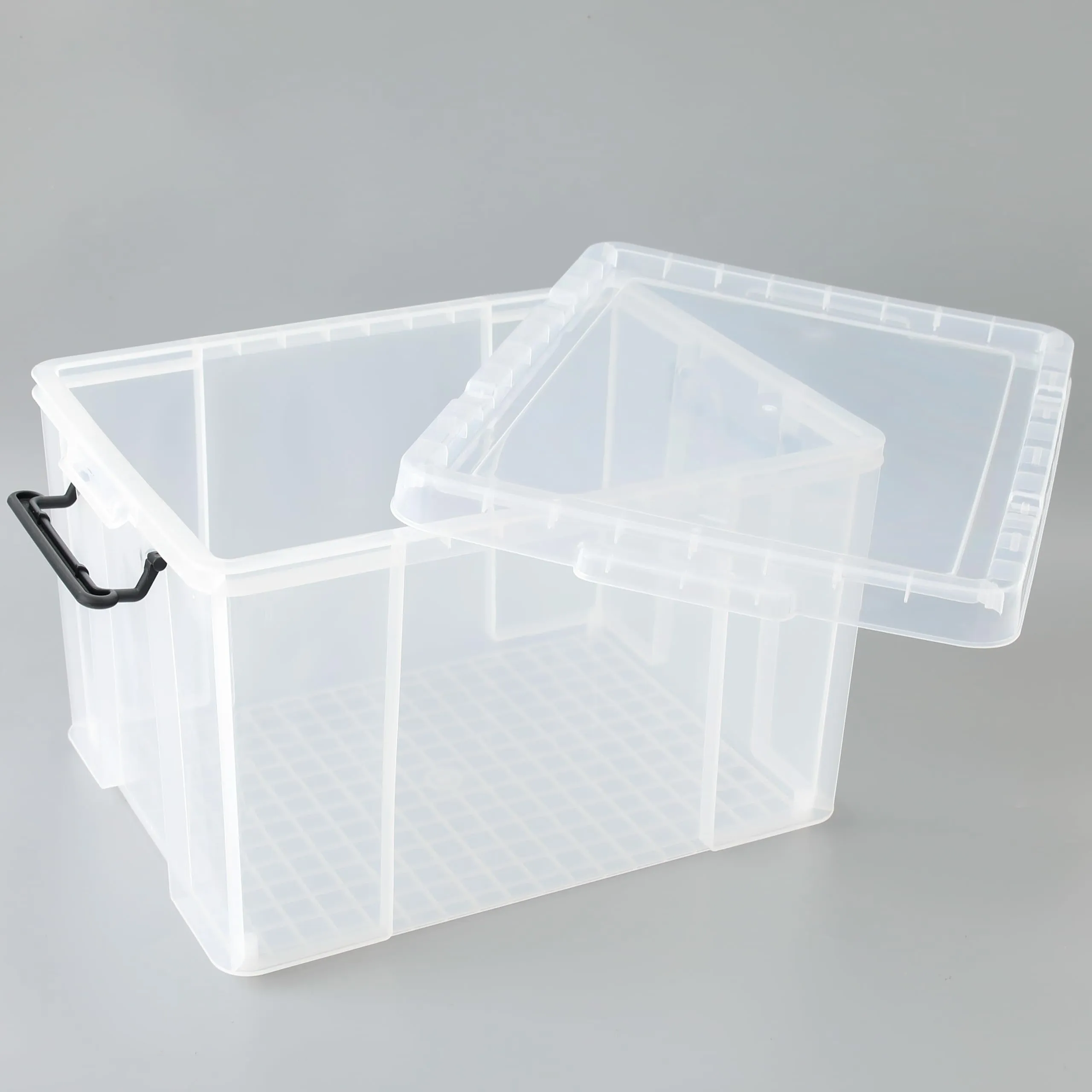 Kuber Industries Pack of 5 Transparent Storage Box | Storage Box with Lid and Double Side Handles | Stackable Large Plastic Storage Containers | YN8855 | Transparent
